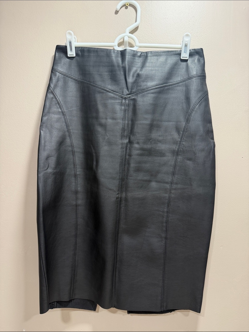 Black Leather Midi Skirt